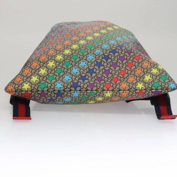 GUCCI GG Supreme Sherry Line Backpack PVC Beige Rainbow 550775 Auth 112335V - Picture 6 of 14